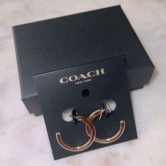 NWT Coach Hoop Gold Earrings There is a small hang tag on the earrings. - Picture 4 of 6